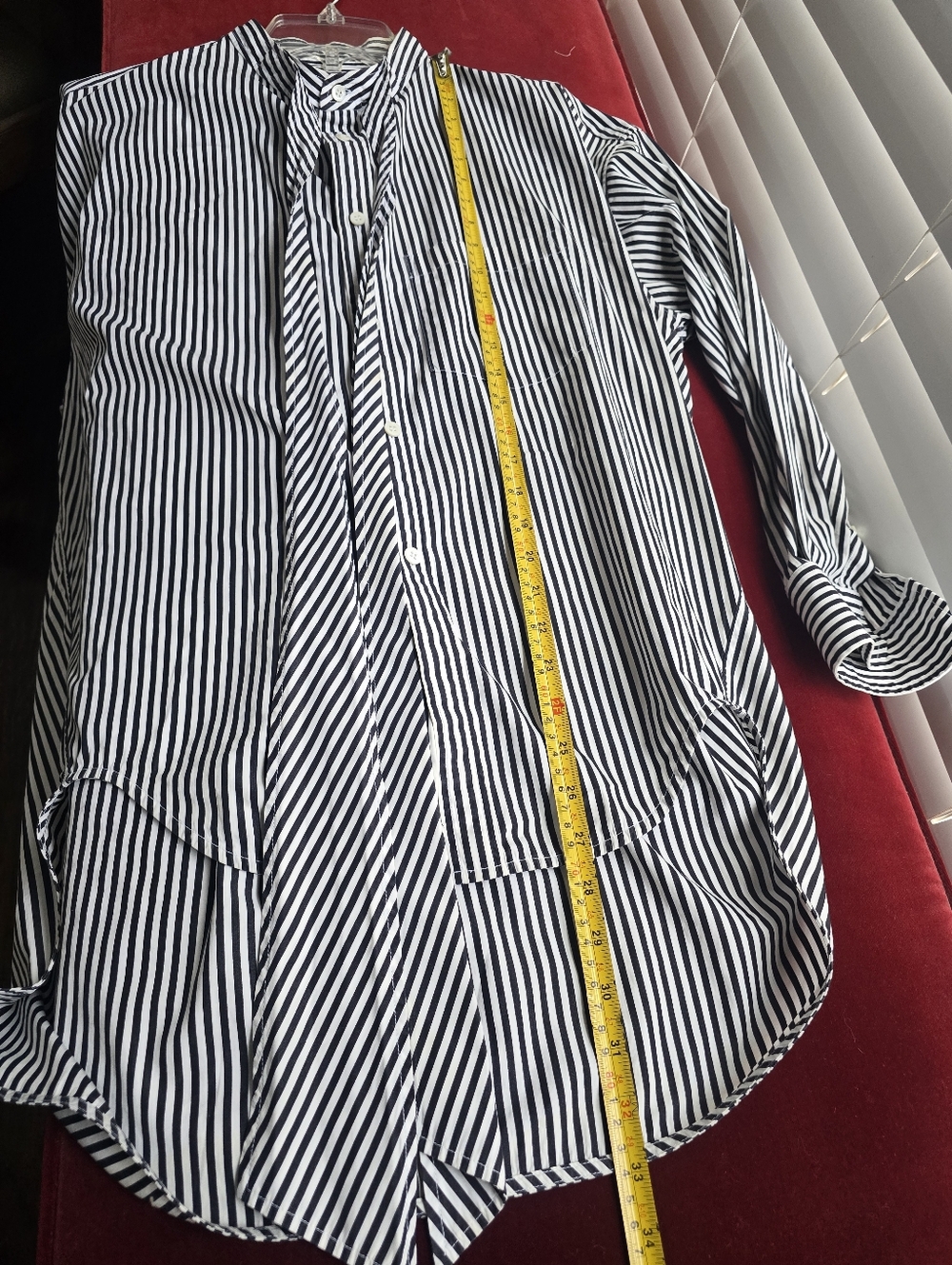 Balenciaga Black & White Striped Button-Down Shirt with Back Logo Size 32 - Picture 13 of 16